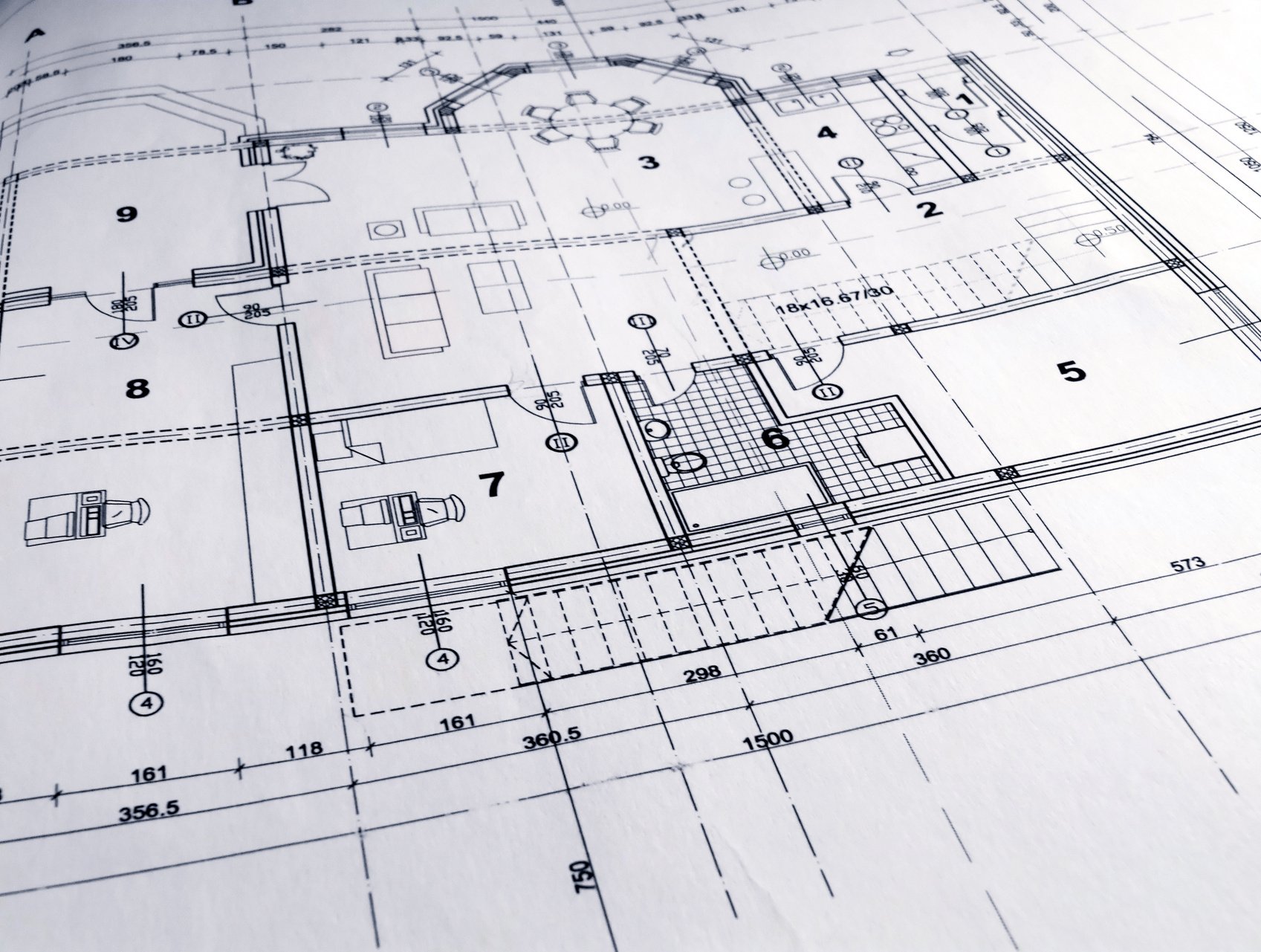 Real estate concept. Closeup of architectural plan closeup